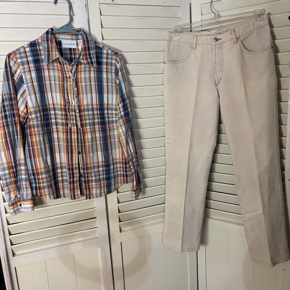 Two piece Vintage outfit including Bongo jeans and an Alfred Dunner button down